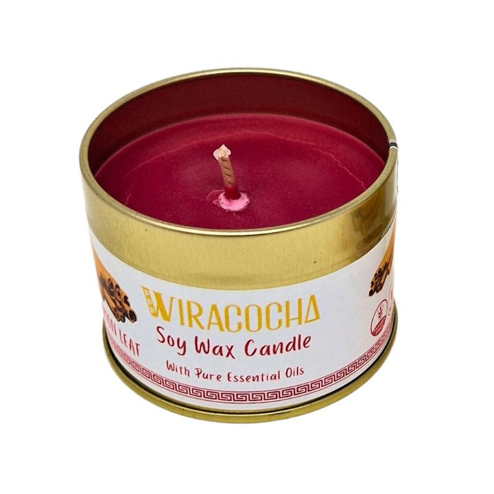 Steam distilled from the leaves of the cinnamon tree; it has a strong, spicy aroma which warms any room.  Lovingly hand poured with natural soy wax and scented with pure Cinnamon Leaf essential oil. The delightful little candle will fill the room with fresh natural fragrance for up to 20 hours.