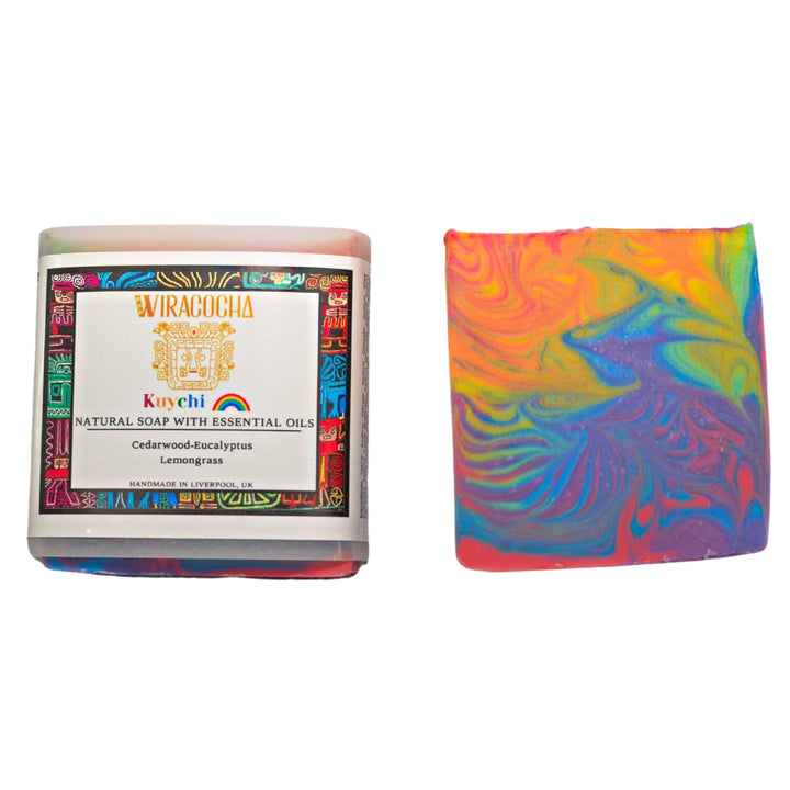 Kuychi Rainbow Natural Soap Bar With Cedarwood, Lemongrass & Eucalyptus Essential Oils | Wiracocha 