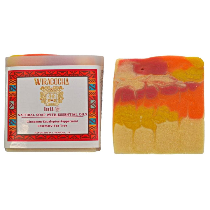 Inti Sun Soap | Natural Handmade Bar Soap With Tea Tree, Cinnamon, Rosemary, Eucalyptus & Peppermint Essential Oils | Wiracocha