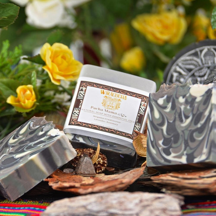 Pacha Mama Handmade Natural Soap With Essential Oils, Lavender, Bergamot, Frankincense & Rosemary | Wiracocha